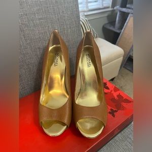 Michael Kors Leather Upper Brown Hight Heels